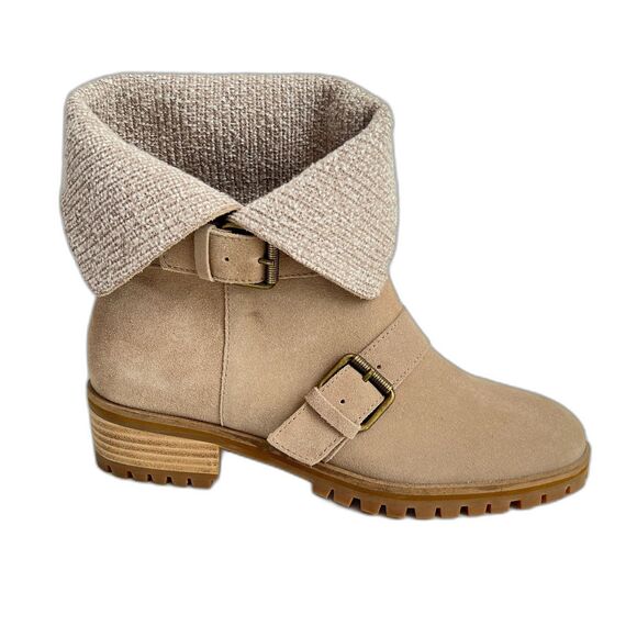 New Splendid Lug Boots Suede Moto Inspired Fold Over 9 - Picture 2 of 15